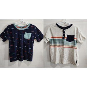 Lot of 2 Ben Sherman Kids Short Sleeve Tee Shirts Boys Size 6 - Striped, Cars